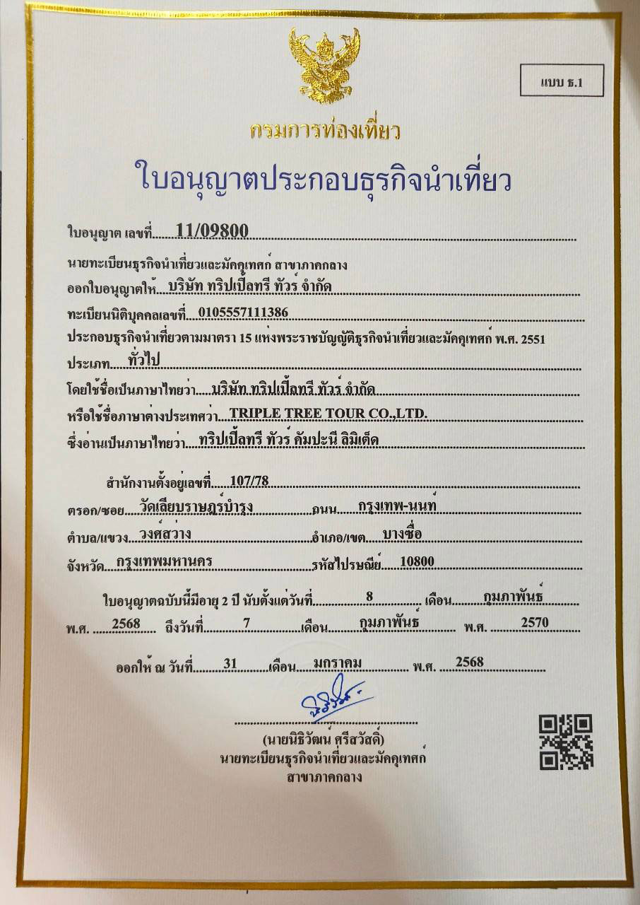 ใบอนุญาตธุรกิจนำเที่ยว